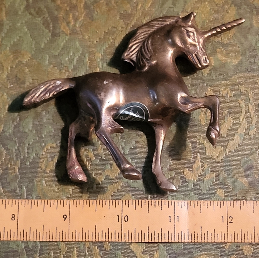 SOLID BRASS Unicorn 1980s by Leonard Silver Co vintage fantasy figurine
